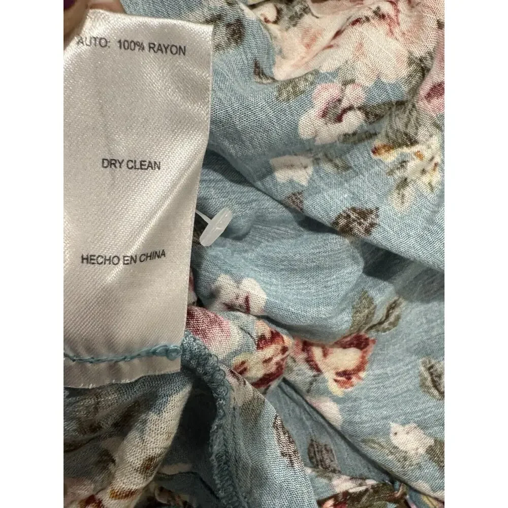 Sadie & Sage Dress Teal Floral Dress - Size M - See Pics/Missing Buttons - Picture 10 of 11